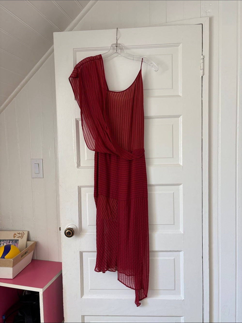 Vintage One-Shoulder Red Asymmetric Max Azria Collection Dress size 4